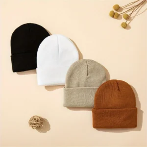 4pcs Baby Hat Knit Cuffed Beanie