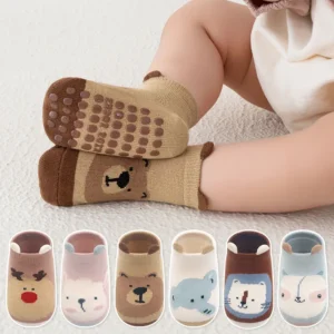 6 Pairs Kids Cotton Socks Non-slip